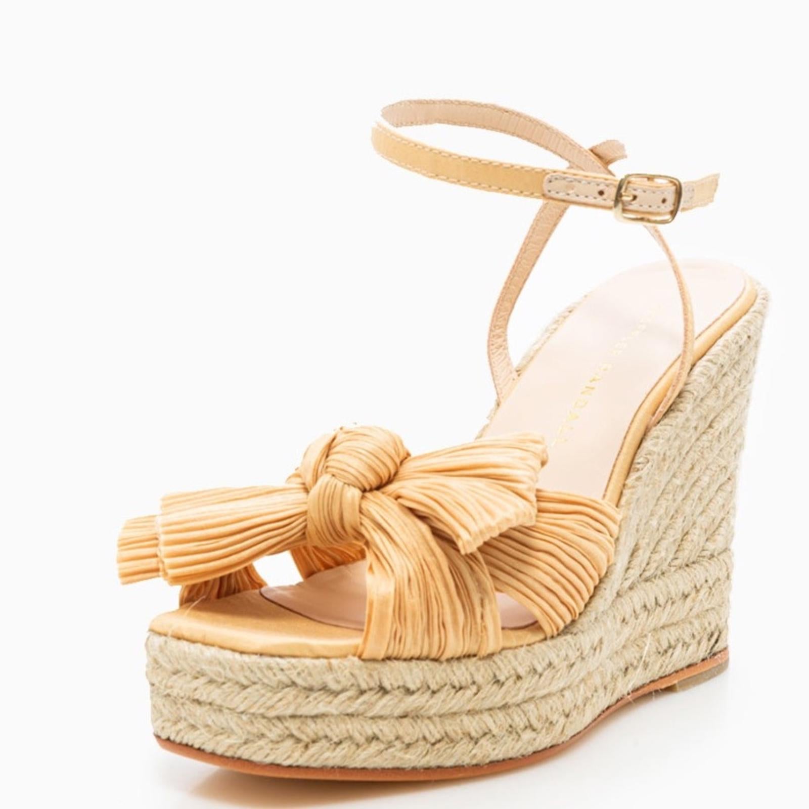 Loeffler Randall Peri Espadrille Wedge Sandals in Tan, Size 41/11 New in Box