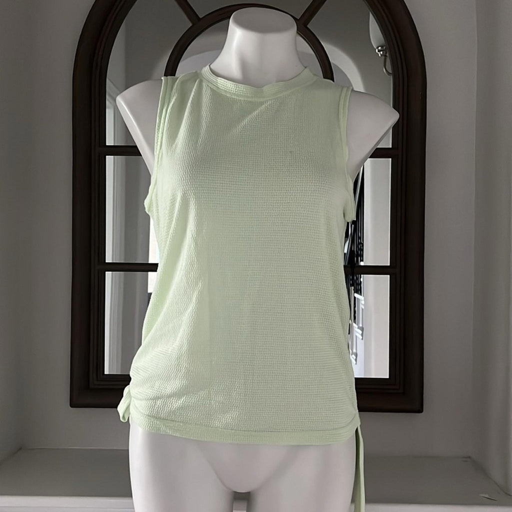 Calvin Klein Ruched Side Tie Tank Top Green, Size S New w/Tag