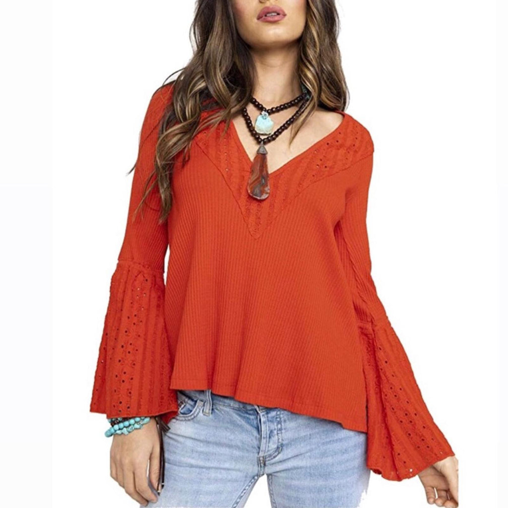 Free People Parisian Nights Top in Vermillion, Size S New w/Tag