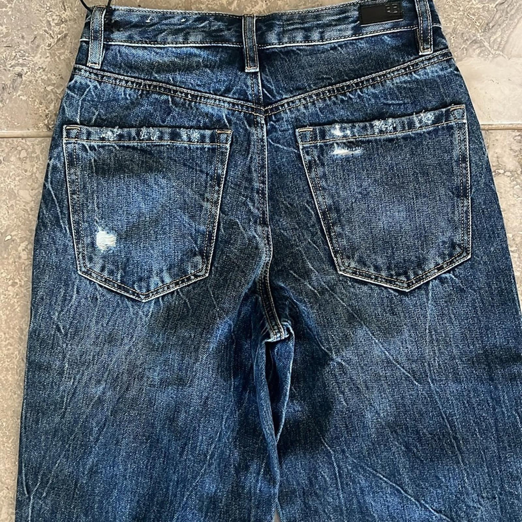 Blue Revival Boyfriend Distressed Jeans in Blue/Monaco Size 24 New w/Tag $139