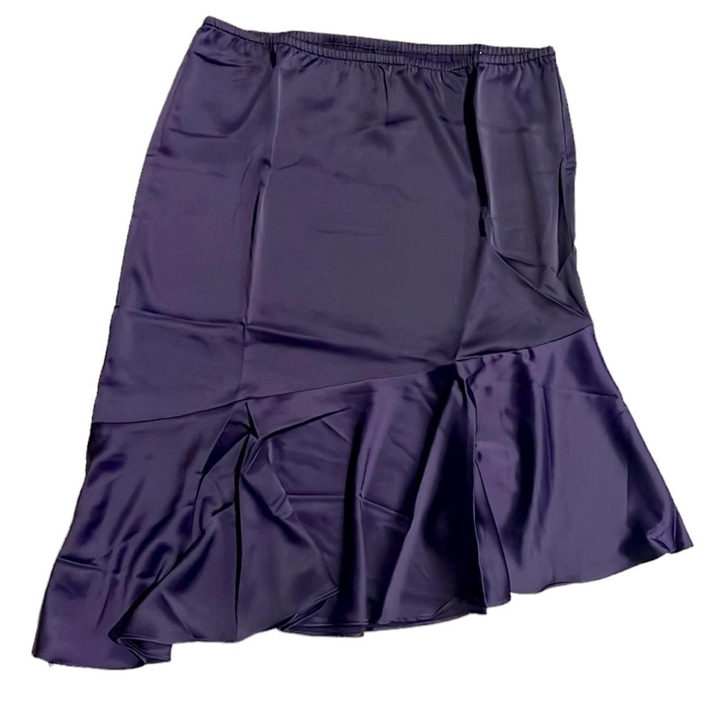 NEW Jason Wu Matte Satin Tiered Skirt in Purple, Size L New Original Packaging
