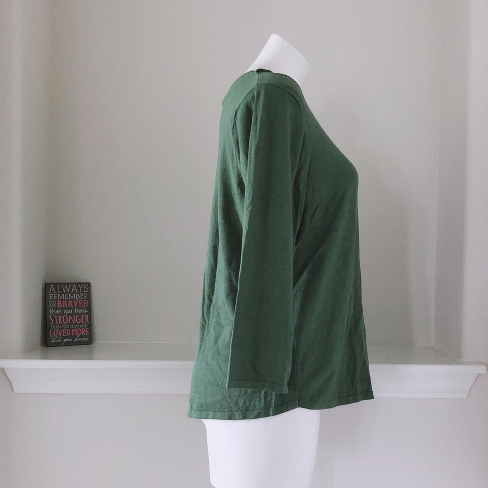 Chelsea & Theodore Green Knit Top / Cold-Shoulder Sweater Size XL