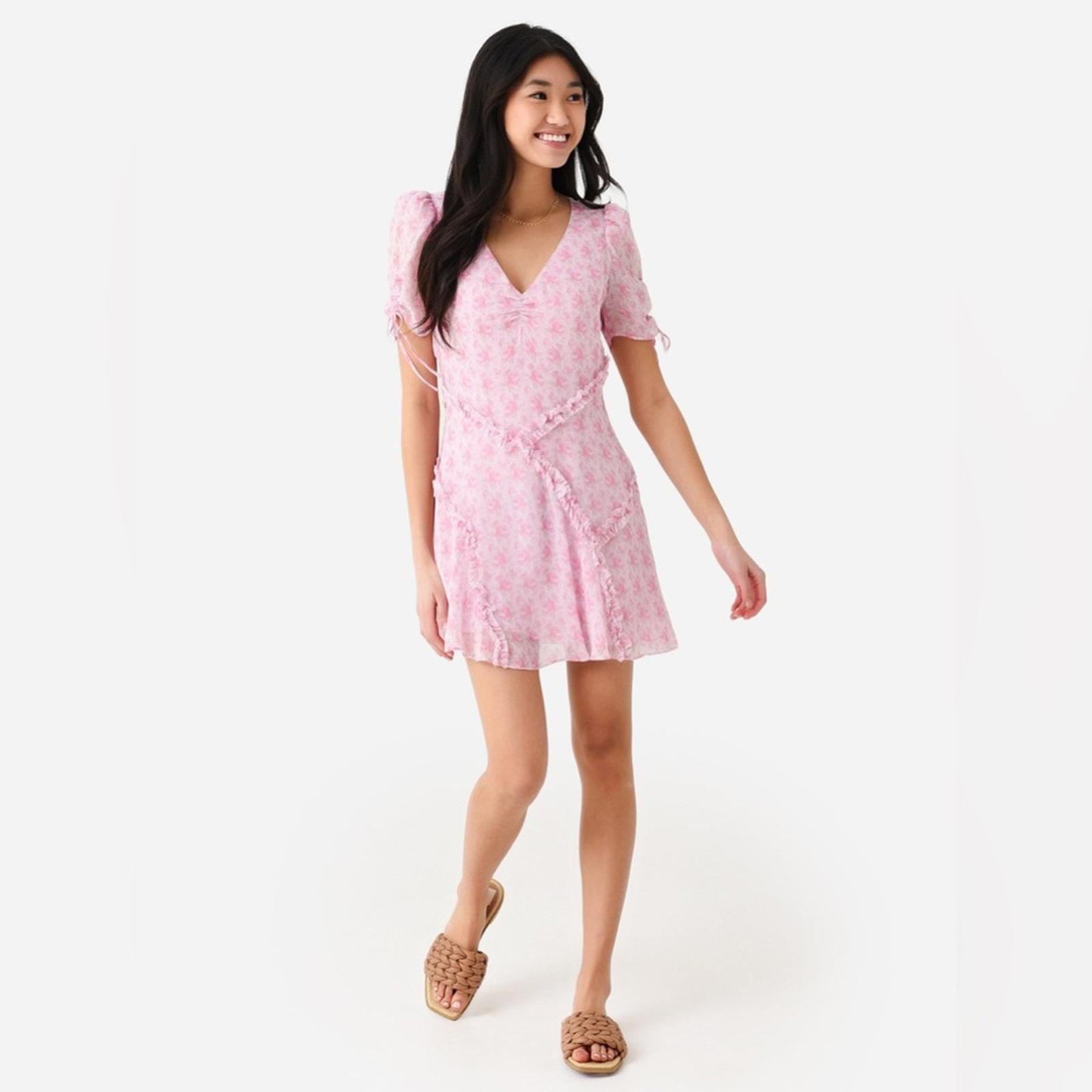 LoveShackFancy Posh Mini Dress, Rose Patch Size 4 New w/Tag Retail $445