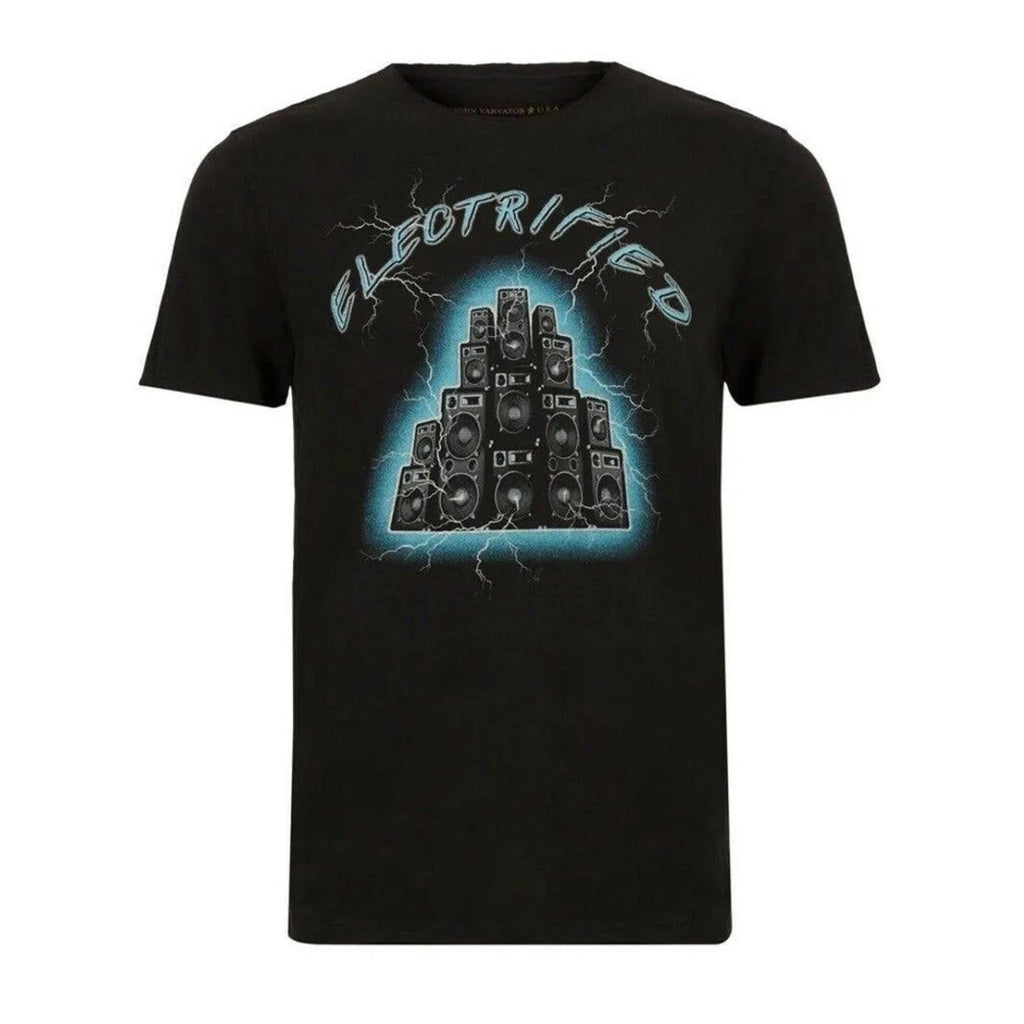 John Varvatos Electrified Vintage Crew Neck Tee in Black, Size XL New w/Tag