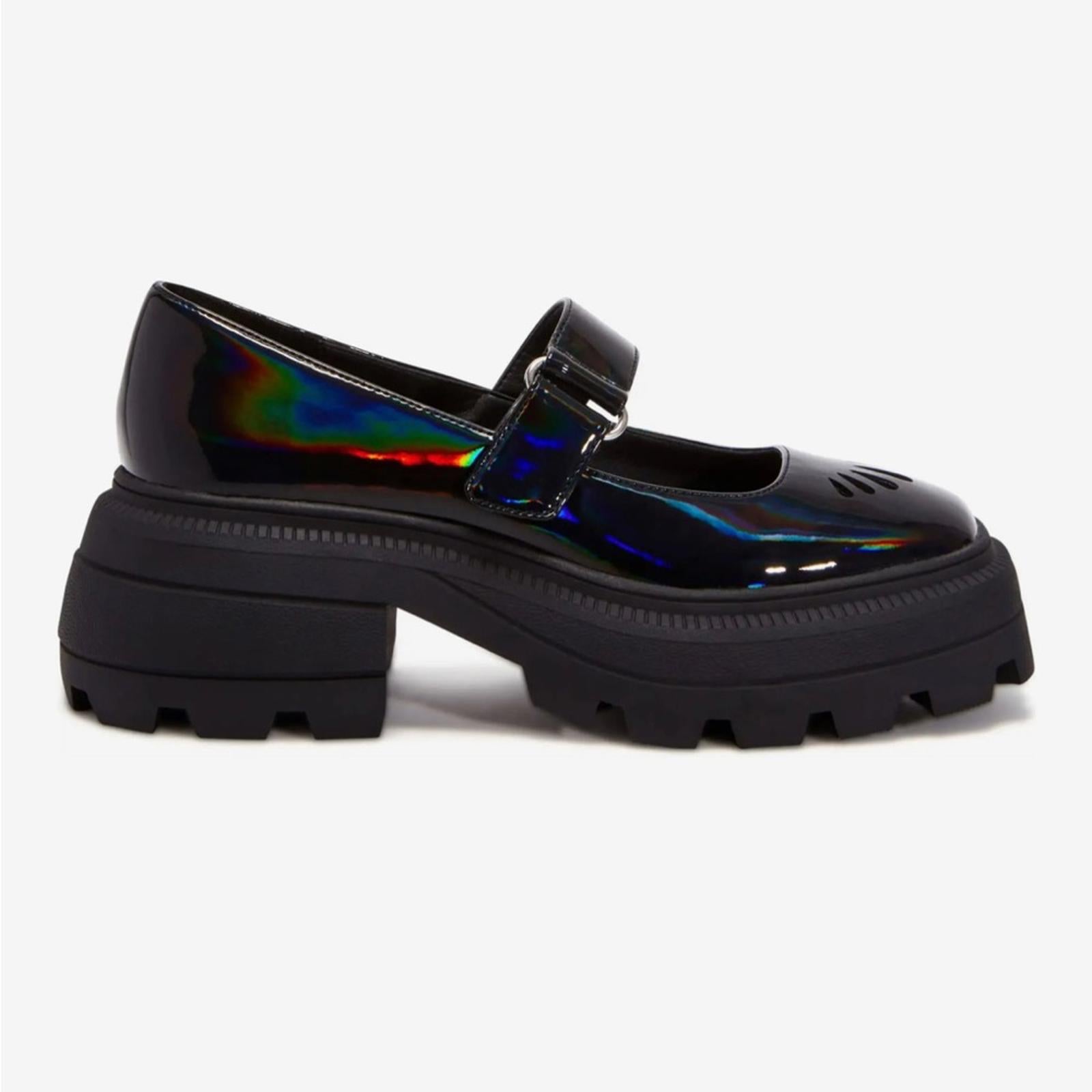 NWT Katy Perry The Geli Combat Mary Jane Shoes, Black, Size 7.5/37.5 New in Box