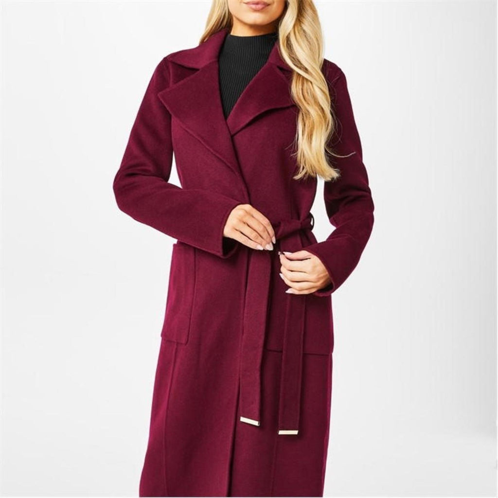 Michael Kors Asymmetric Belted Wrap Coat in Red, Size XL EXCELLENT!