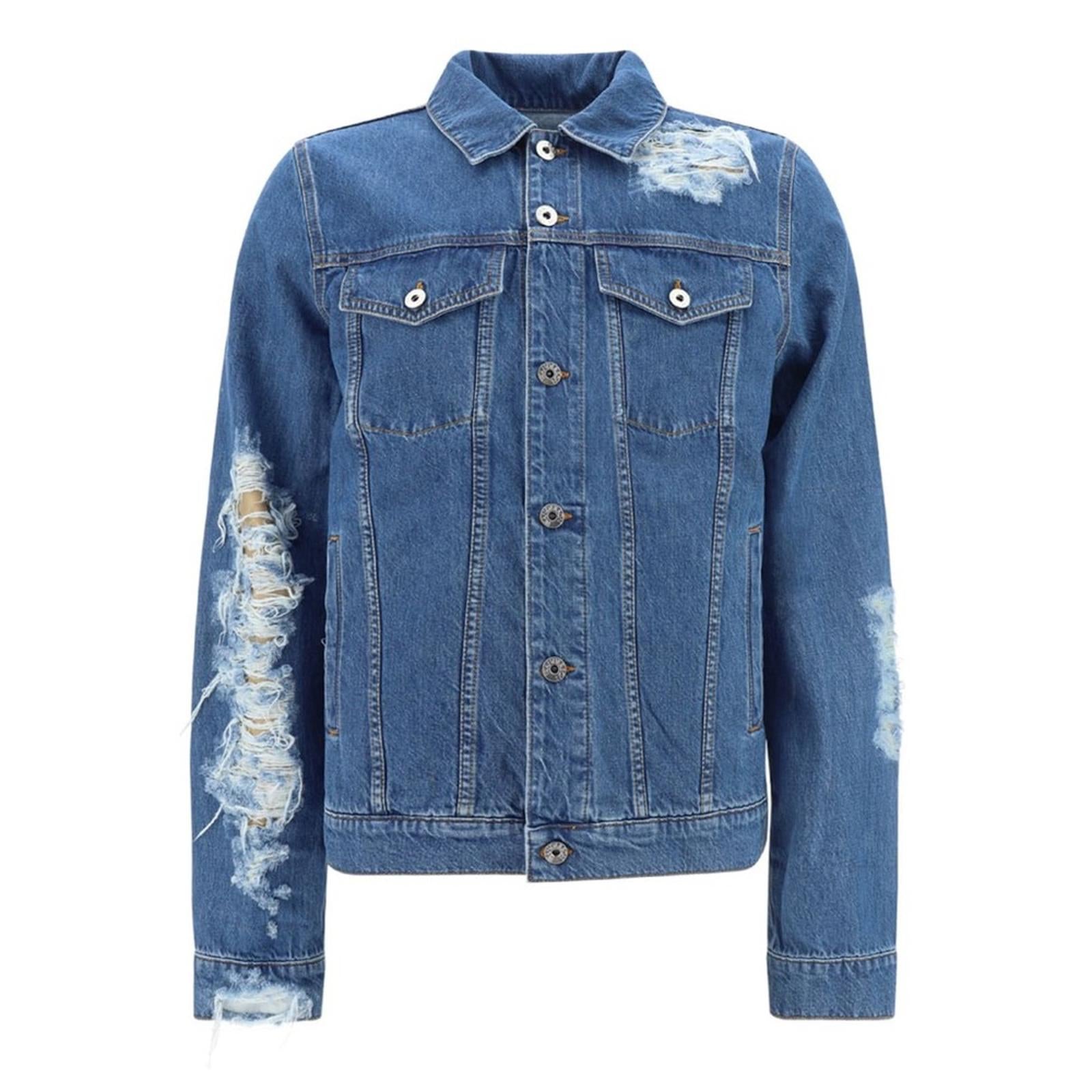 J.W. Anderson Distressed Denim Jacket in Light Blue, Size L New w/Tag 1,050