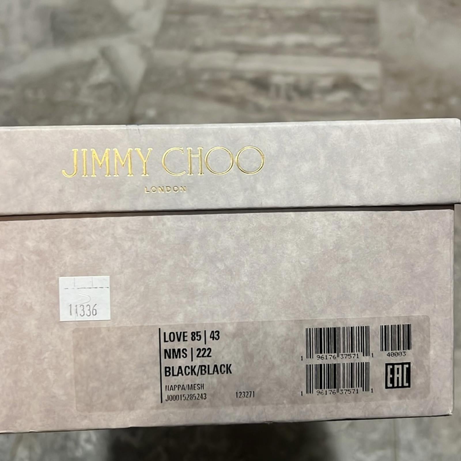 Jimmy Choo Love 85 Leather Mesh Pointed-Toe Pumps Size 43 NEW in Box +2Dust Bags
