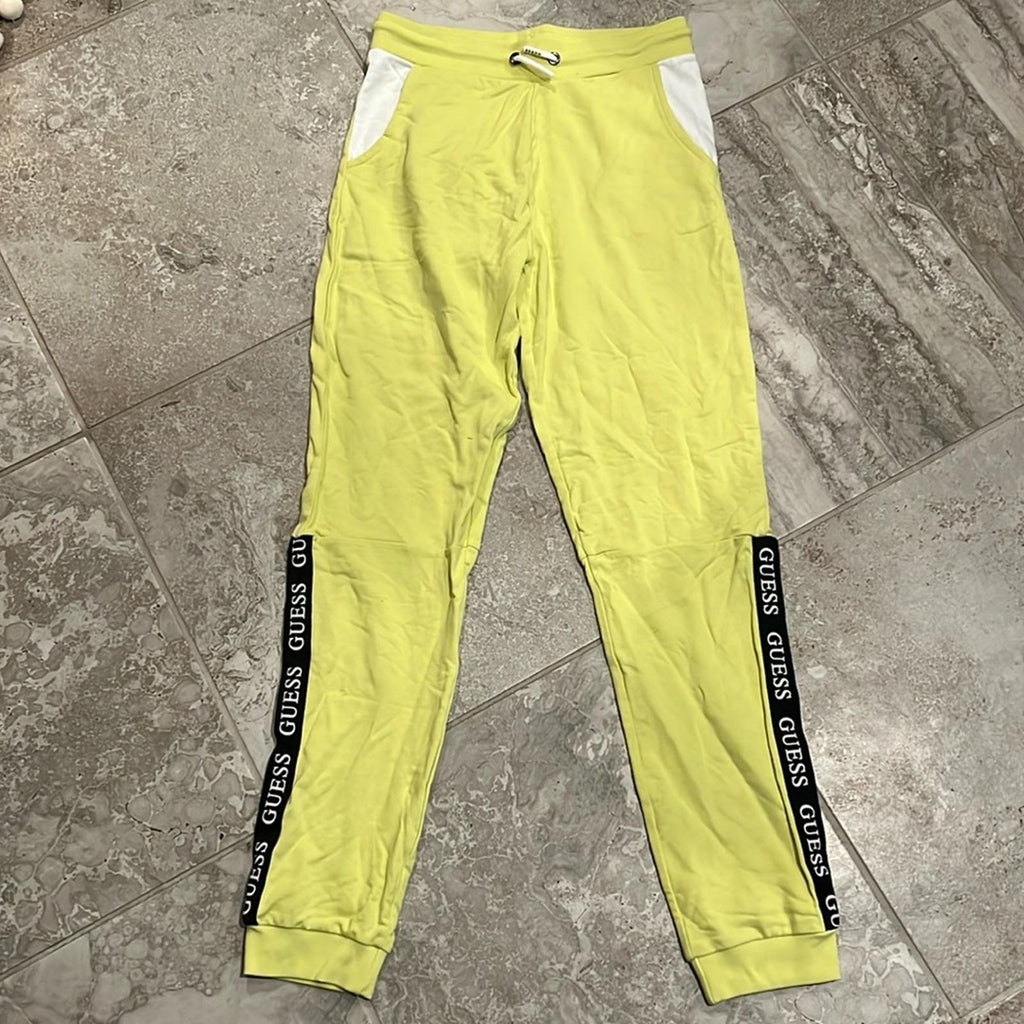 Guess Drawstring Graphic Jogger Pants in Glowy Green, Boys Size 16 NWT