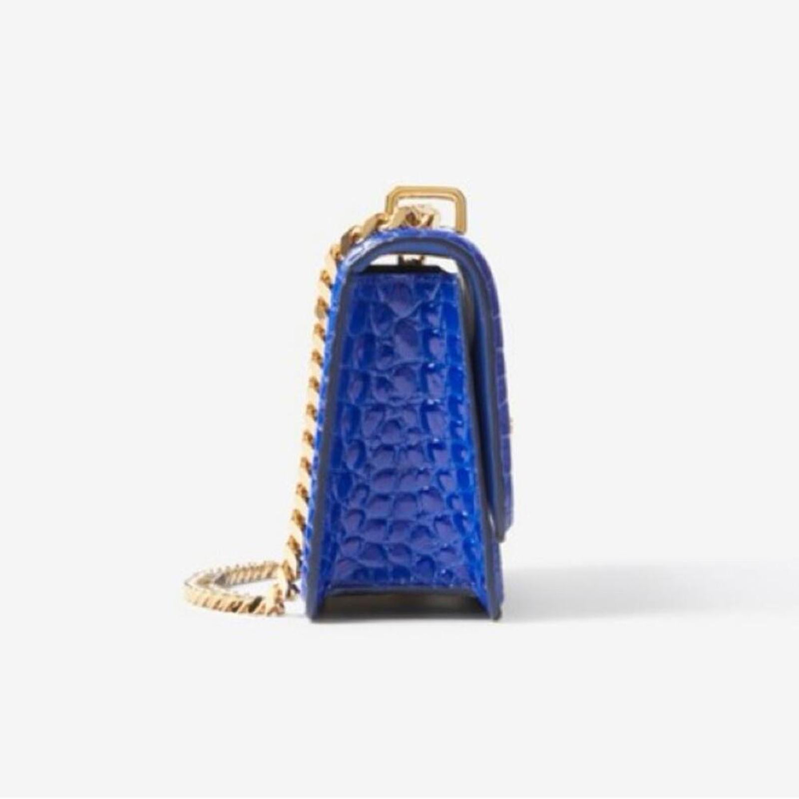 NEW Knight Crocodile-Effect Leather Mini TB Bag w/Chain Strap, +Dust Bag $2,490