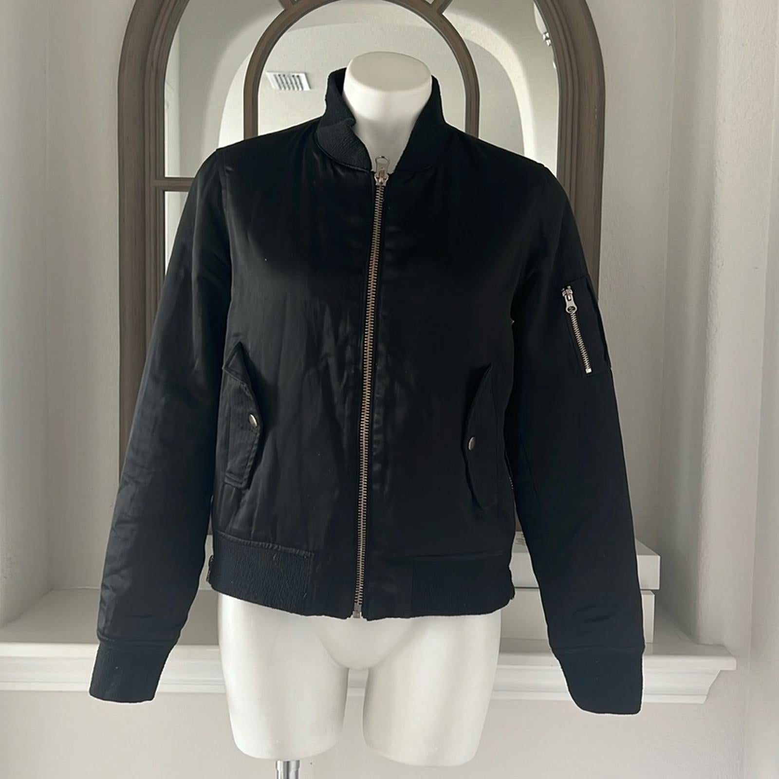 Maje Bart Bomber Jacket in Black, Size EU 40 (US M), Preloved
