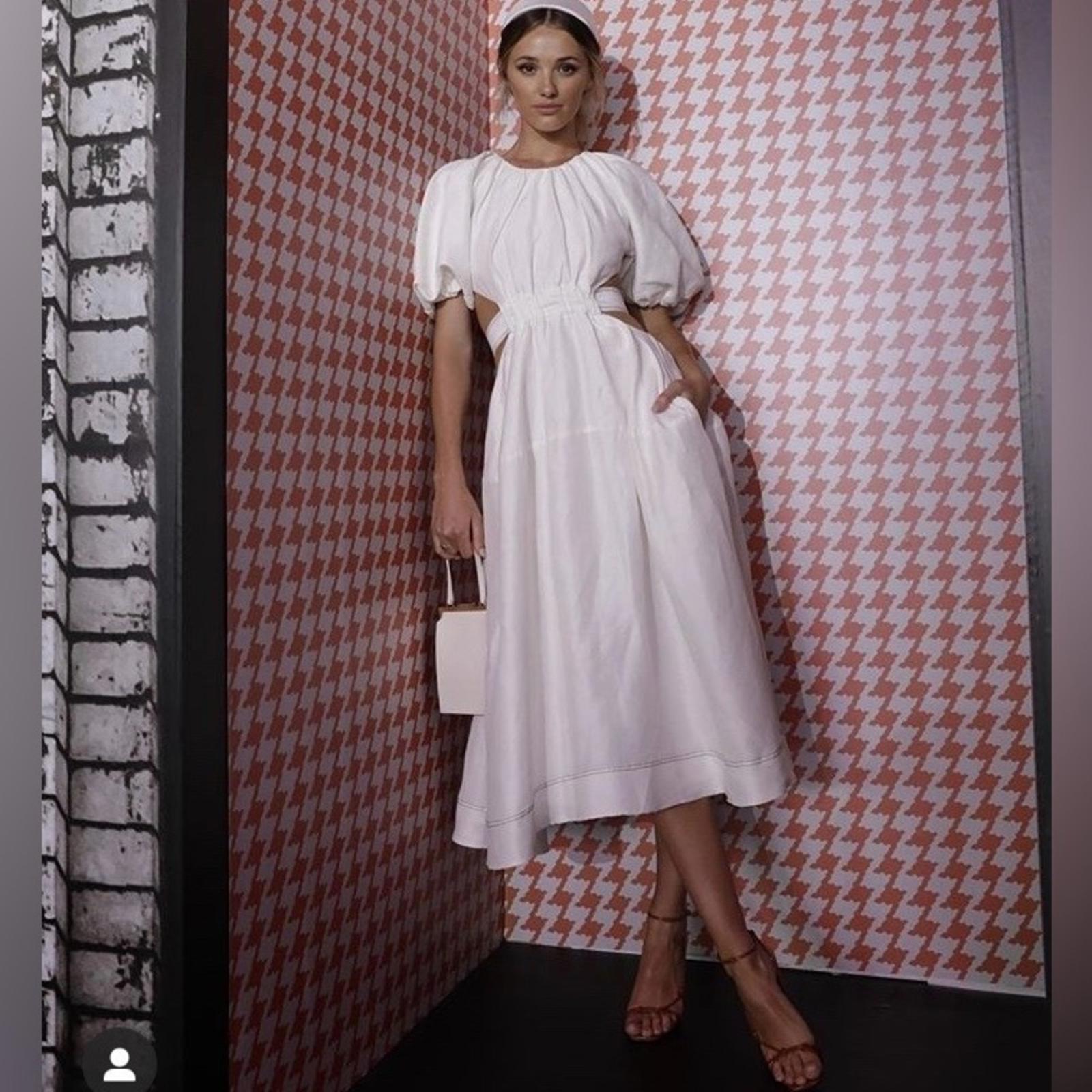 New AJE Mimosa Cut-Out Midi Dress in White, Size AU6 US2 New w/o Tag