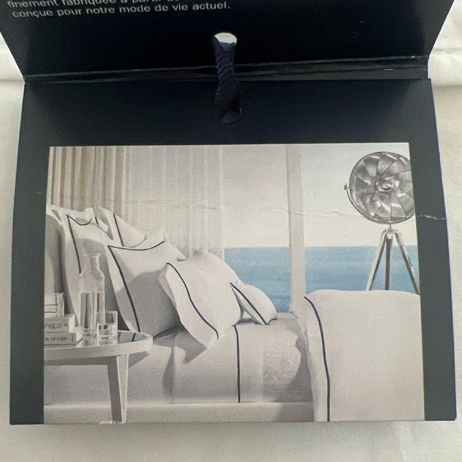 Ralph Lauren Home Organic Cotton Percale Palmer Queen Flat Sheet, Polo Navy, NEW