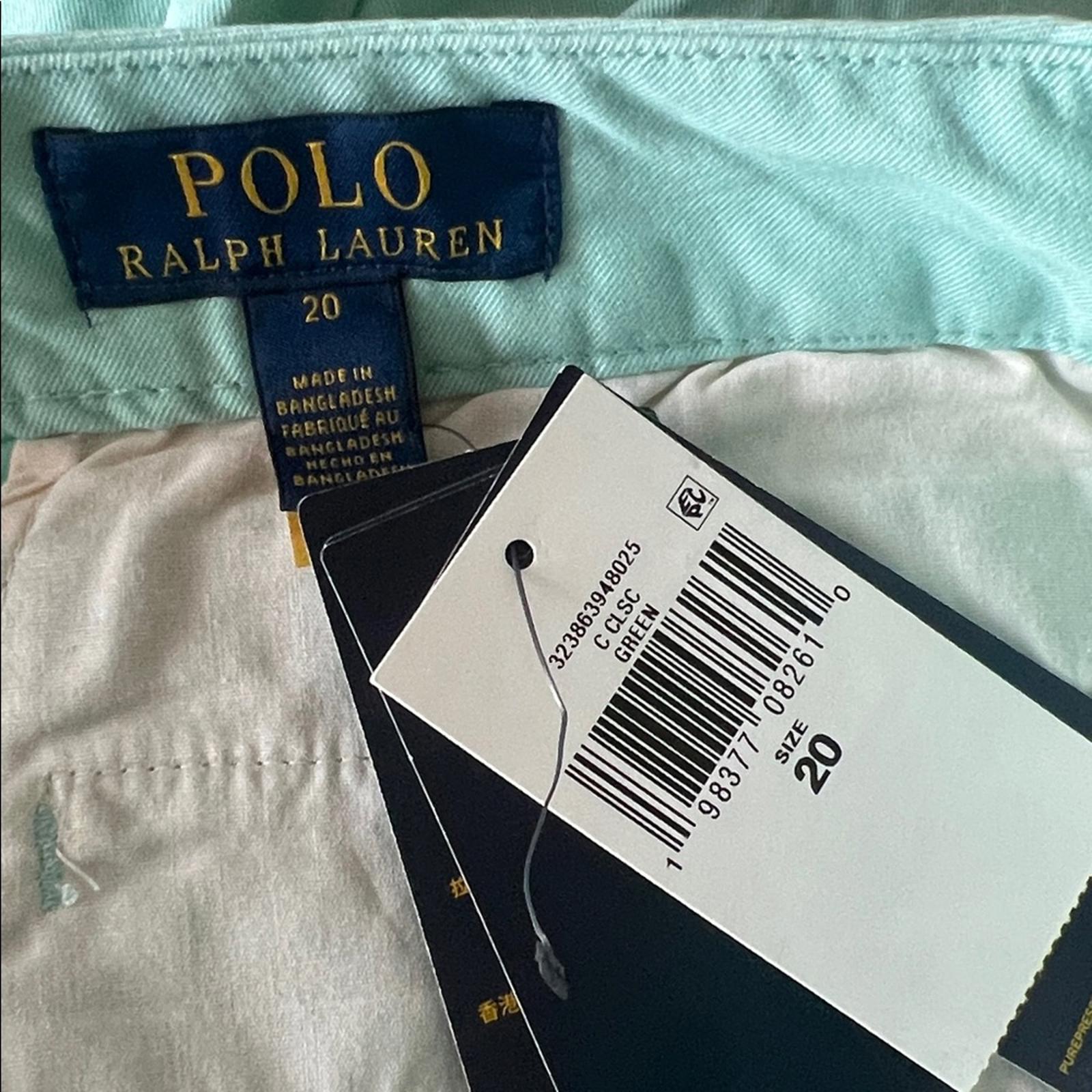 Polo Ralph Lauren Straight Fit Flex Abrasion Twill Shorts in Green, Size 20, NWT