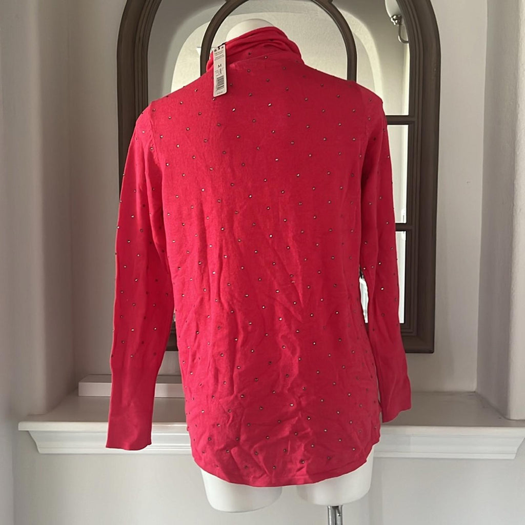 NIC+ZOE Twinkle Turtleneck Sweater in Rose, Size M New w/Tag Retail $158