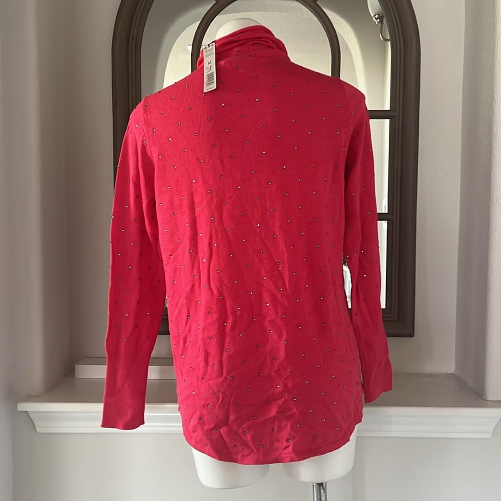 NIC+ZOE Twinkle Turtleneck Sweater in Rose, Size M New w/Tag Retail $158