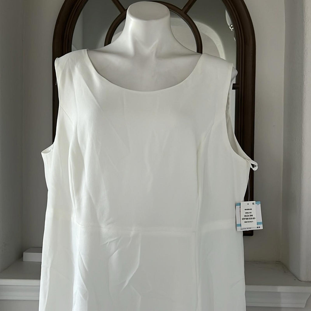KASPER Stretch Crepe Sleeveless Sheath Dress in Vanilla Ice New w/Tag