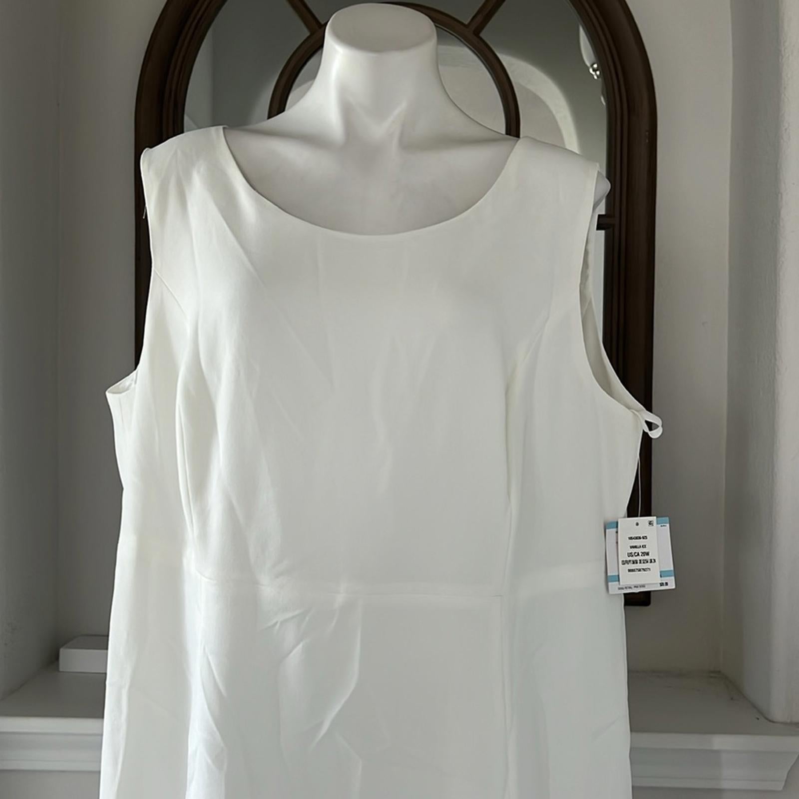 KASPER Stretch Crepe Sleeveless Sheath Dress in Vanilla Ice New w/Tag