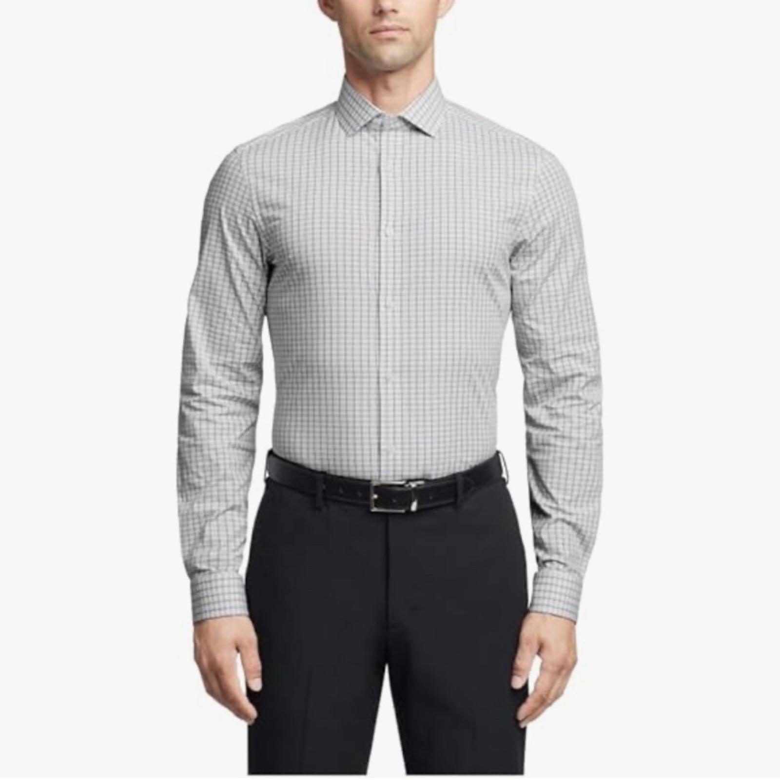 Calvin Klein Slim-Fit Performance Non-Iron Dress Shirt, Size 19 (34/35) XXXL NEW