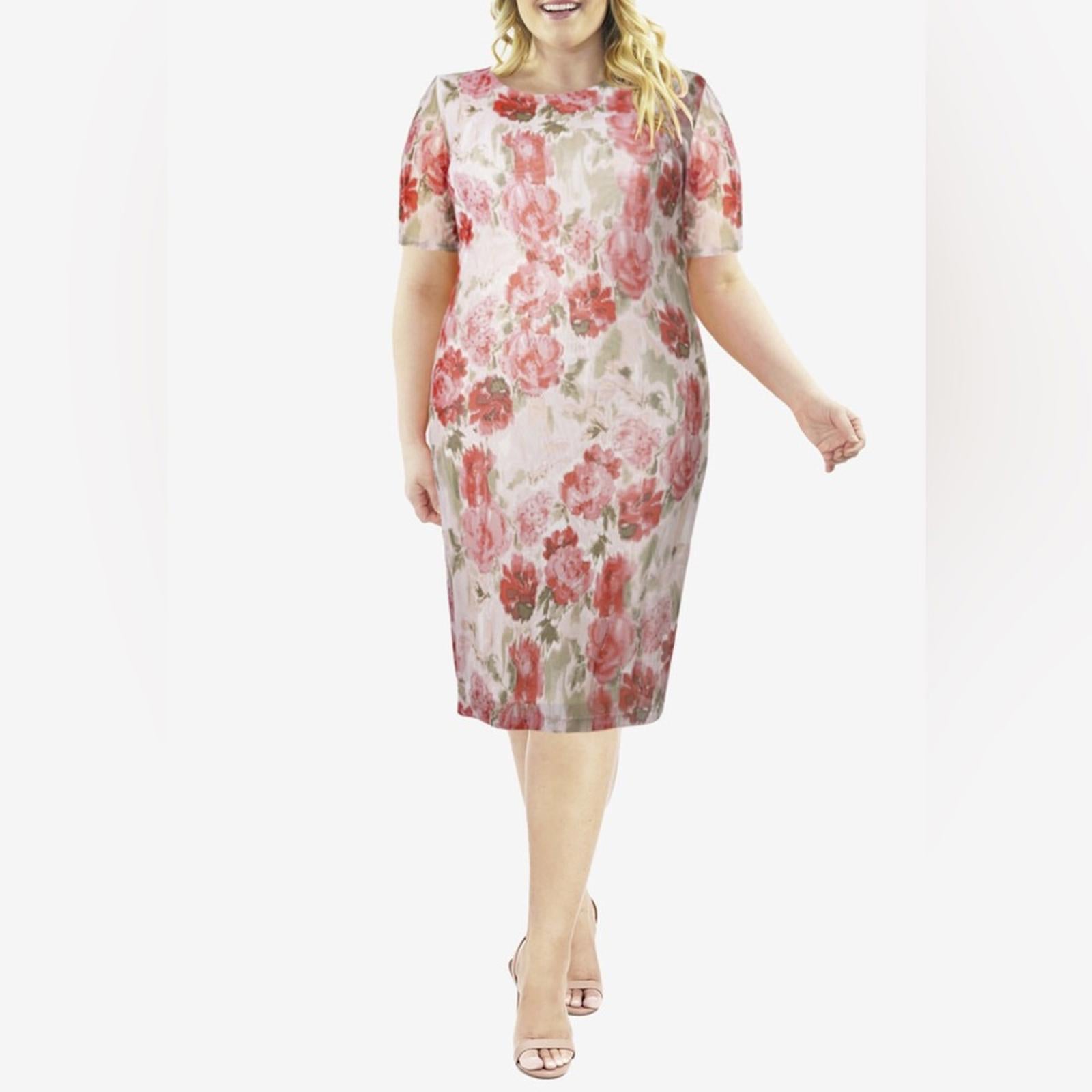 Marée Pour Toi Stretch Sheath Midi Dress, Size 1X New w/Tag Retail $89