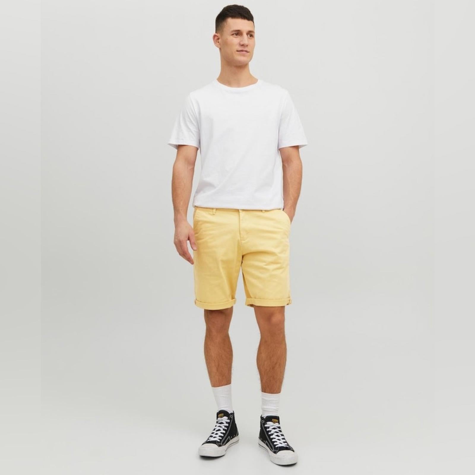 NWT Jack & Jones Men's Yellow Bowie Stretch Chino Shorts Size M New w/Tag $60