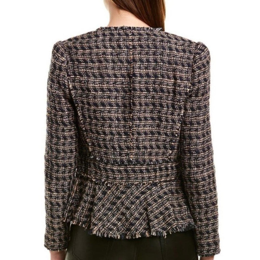 Rebecca Taylor Multi Tweed Ruffle Blazer Jacket, NWT, Size 10