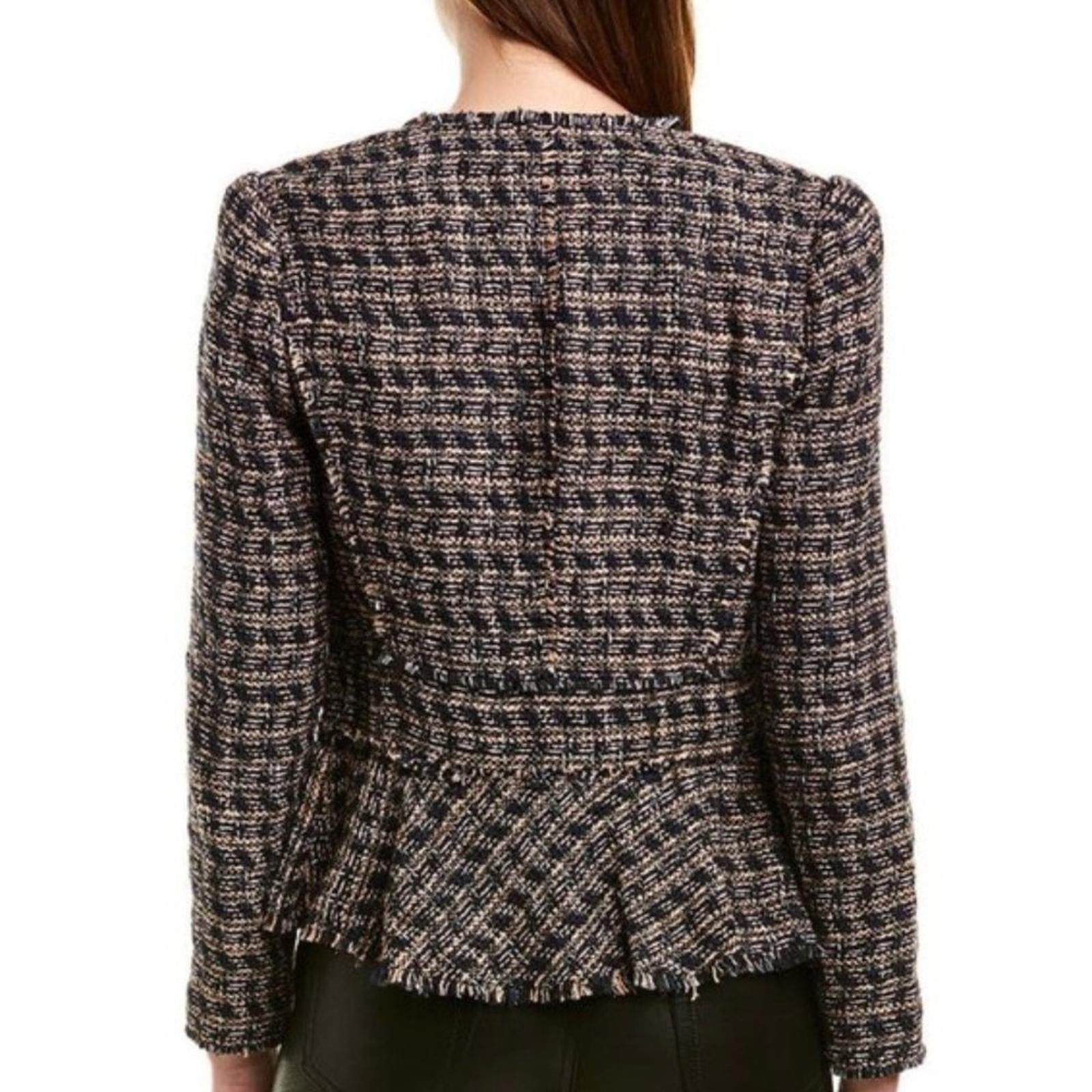 Rebecca Taylor Multi Tweed Ruffle Blazer Jacket, NWT, Size 10