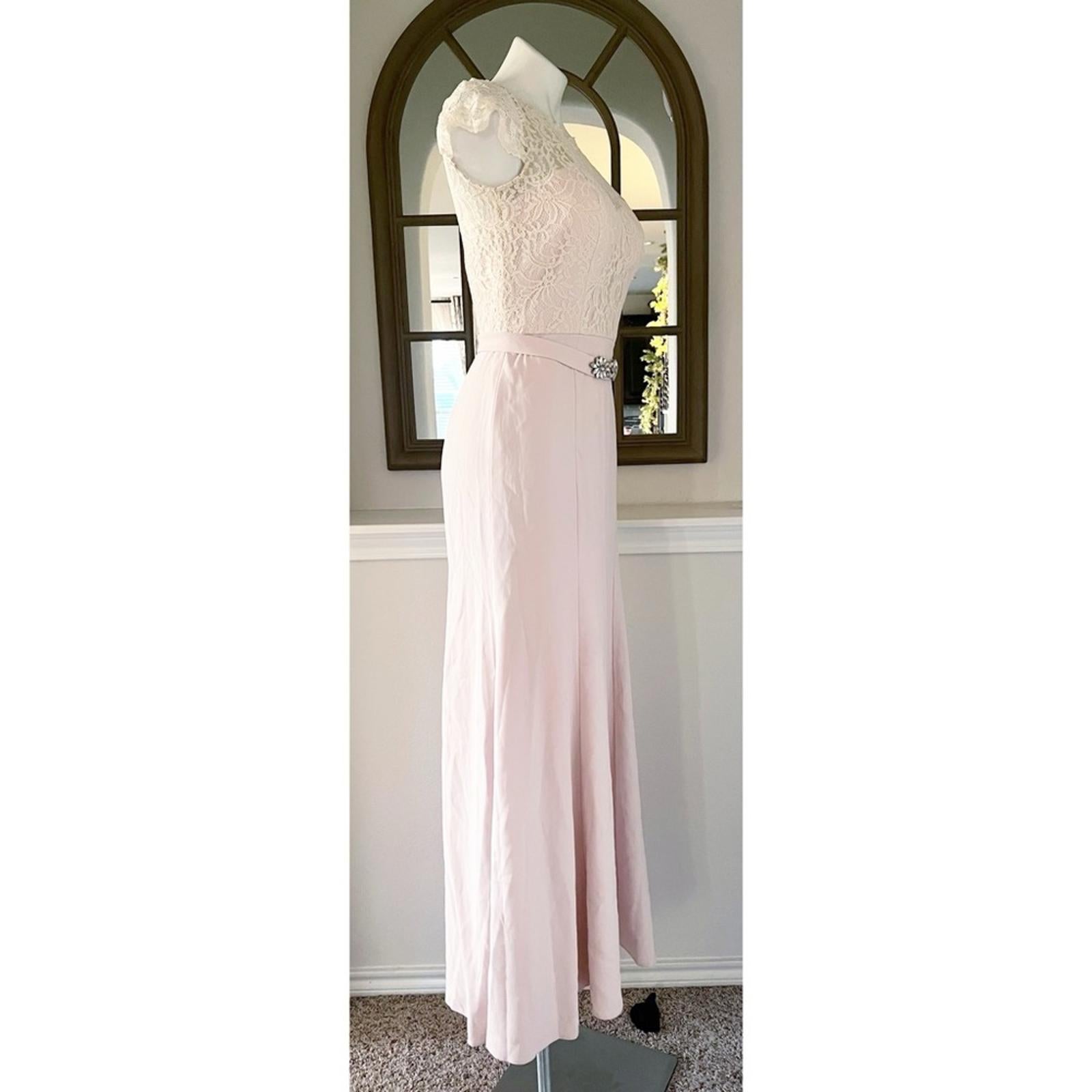 Jenny Packham Lace & Crepe Column Gown in Blush Pink, Size 4, New w/Tag $290