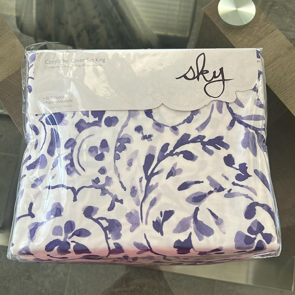 SKY Emilia Paisley 3-Piece King Comforter Cover & 2King Pillow Shams, NWT $315