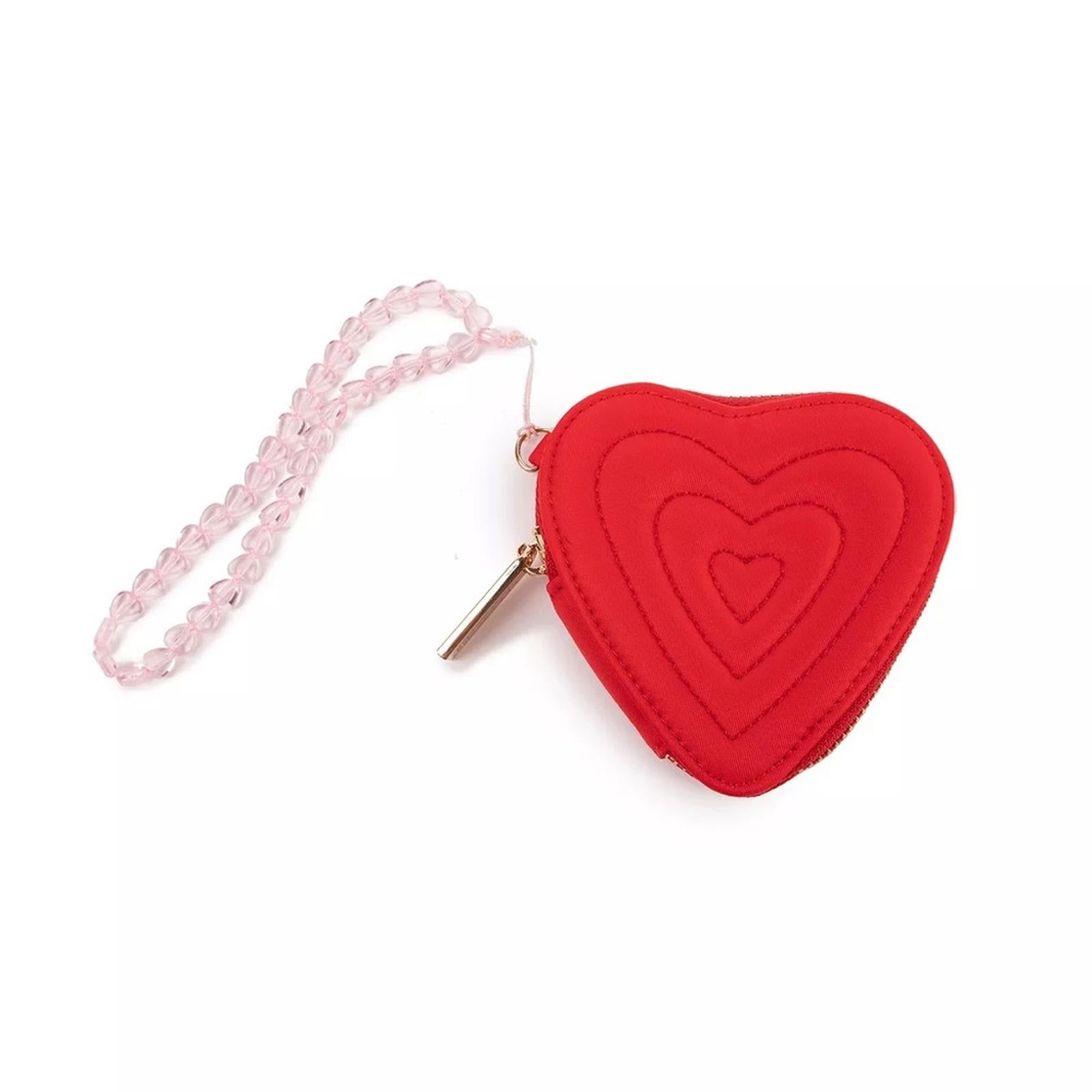 SkinnyDip London Women's Heart Quilted Coin Purse in Red, New with Tag