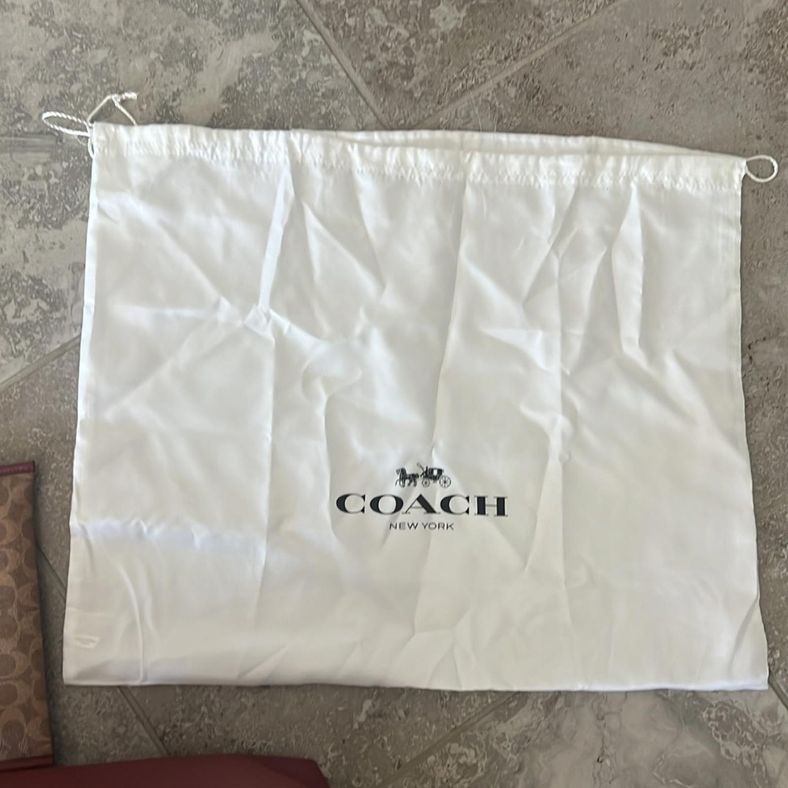 COACH Polished Pebble Leather Restored Day Tote in Brass/Brick Red, New +DustBag