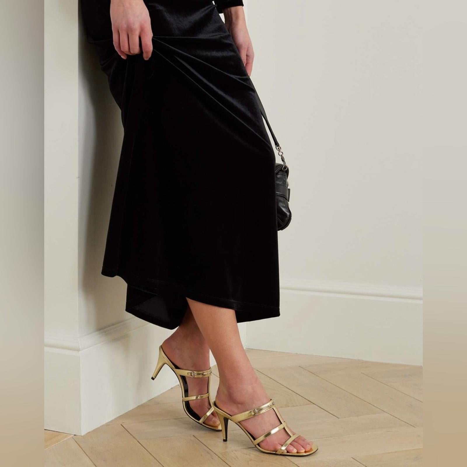 Gucci Divine Horsebit-Detailed Leather Mules 1000 Nero Size 39.5 +DustBags