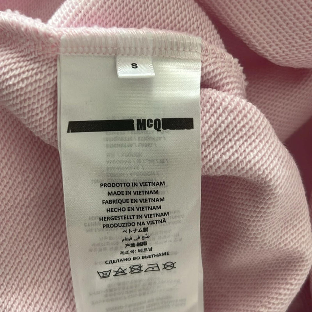 MCQ Alexander McQueen Logo Hologram Hoodie in Pink/Gold, Size S, New with Tag