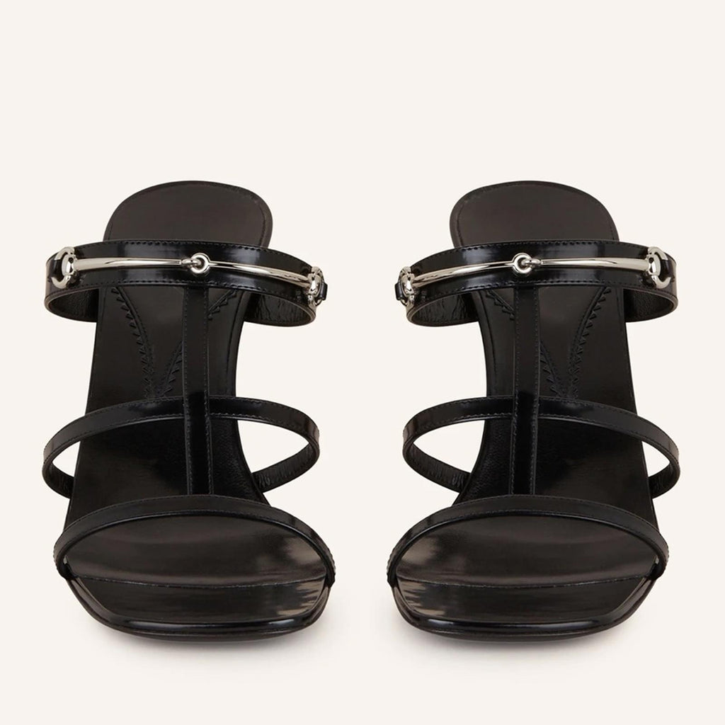 Gucci Divine Horsebit-Detailed Leather Mules 1000 Nero Size 39.5 +DustBags