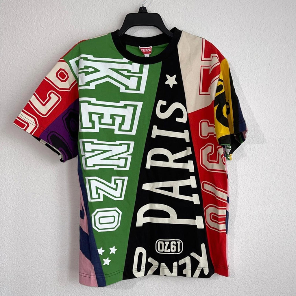 KENZO Flag Print Oversize Cotton T-Shirt, Size S New w/Tag