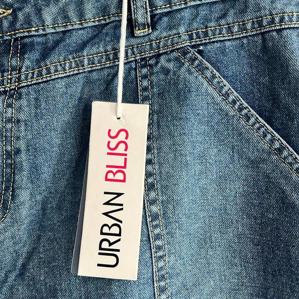 Urban Bliss Plus-Size Denim Shorts With Frayed Hem, NWT, UK Size 22