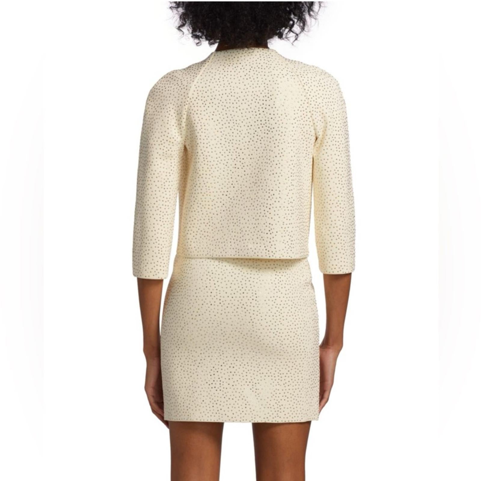St. John Embellished Knit Jacket in Ecru, Size 0 NEW w/Tag $1,695