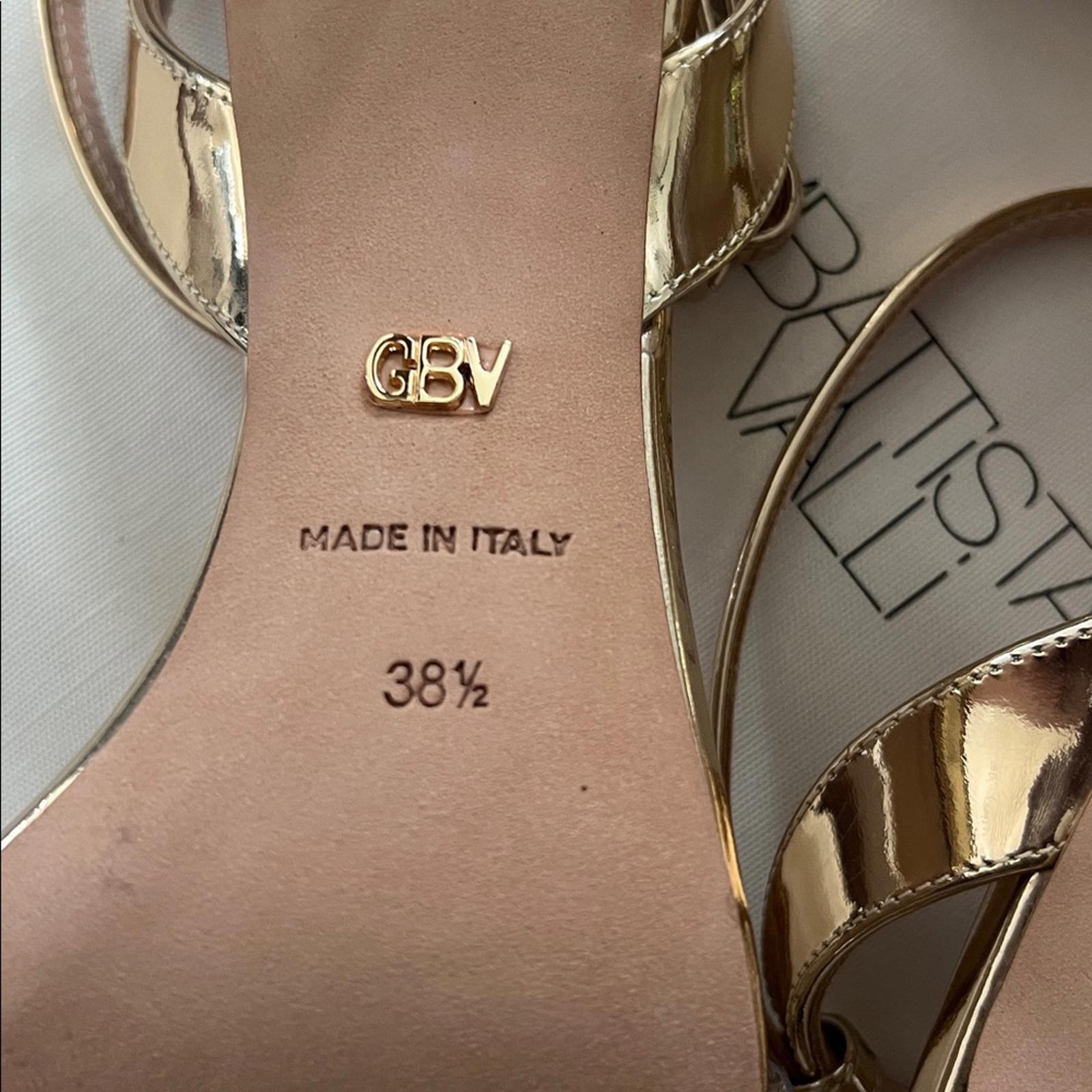 Giambattista Valli Embellished 90mm Sandals in Gold, Size 38.5, NEW Retail $1090