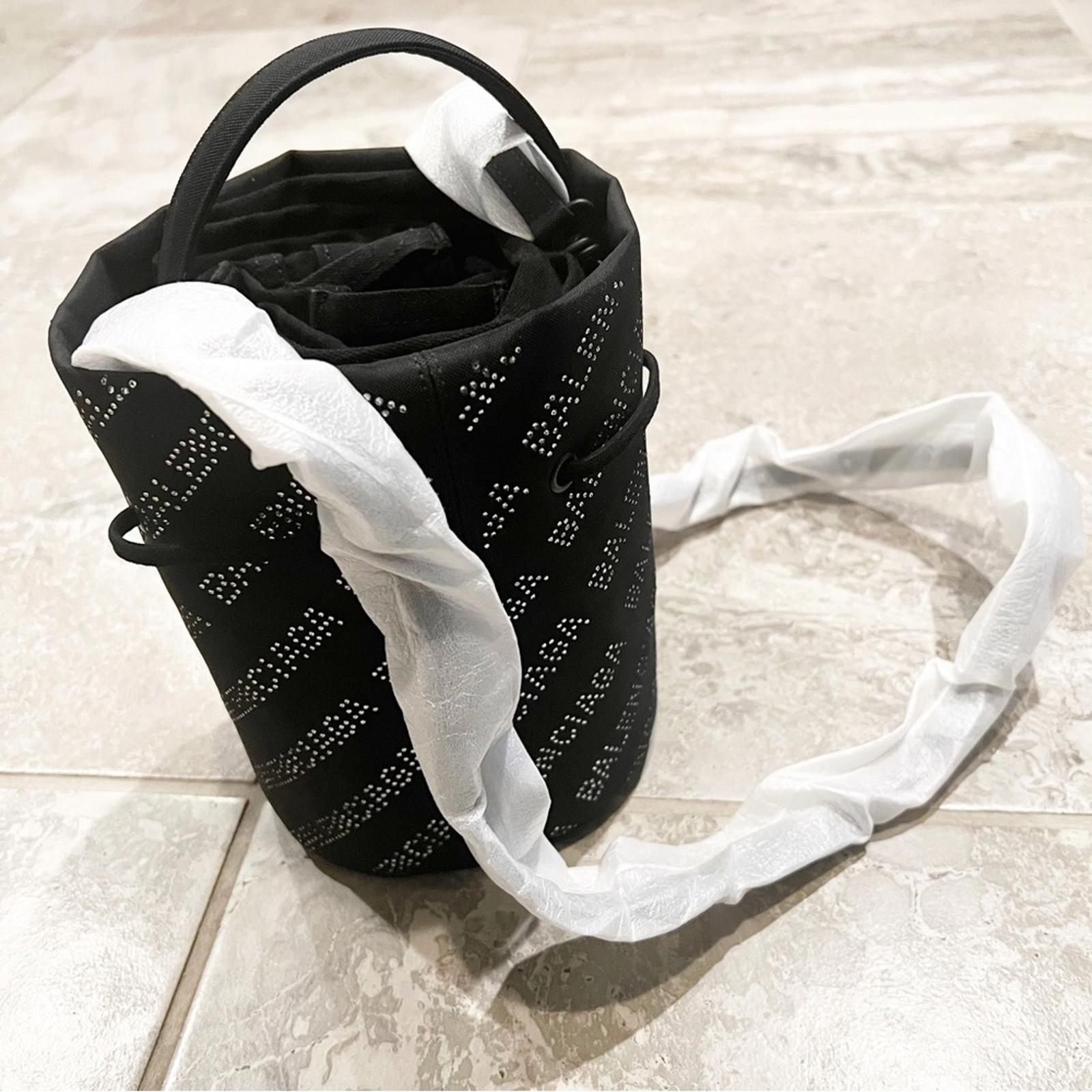 NEW Balenciaga Wheel XS Drawstring Bucket Bag, Black/Crystal $1,390 Sold Out
