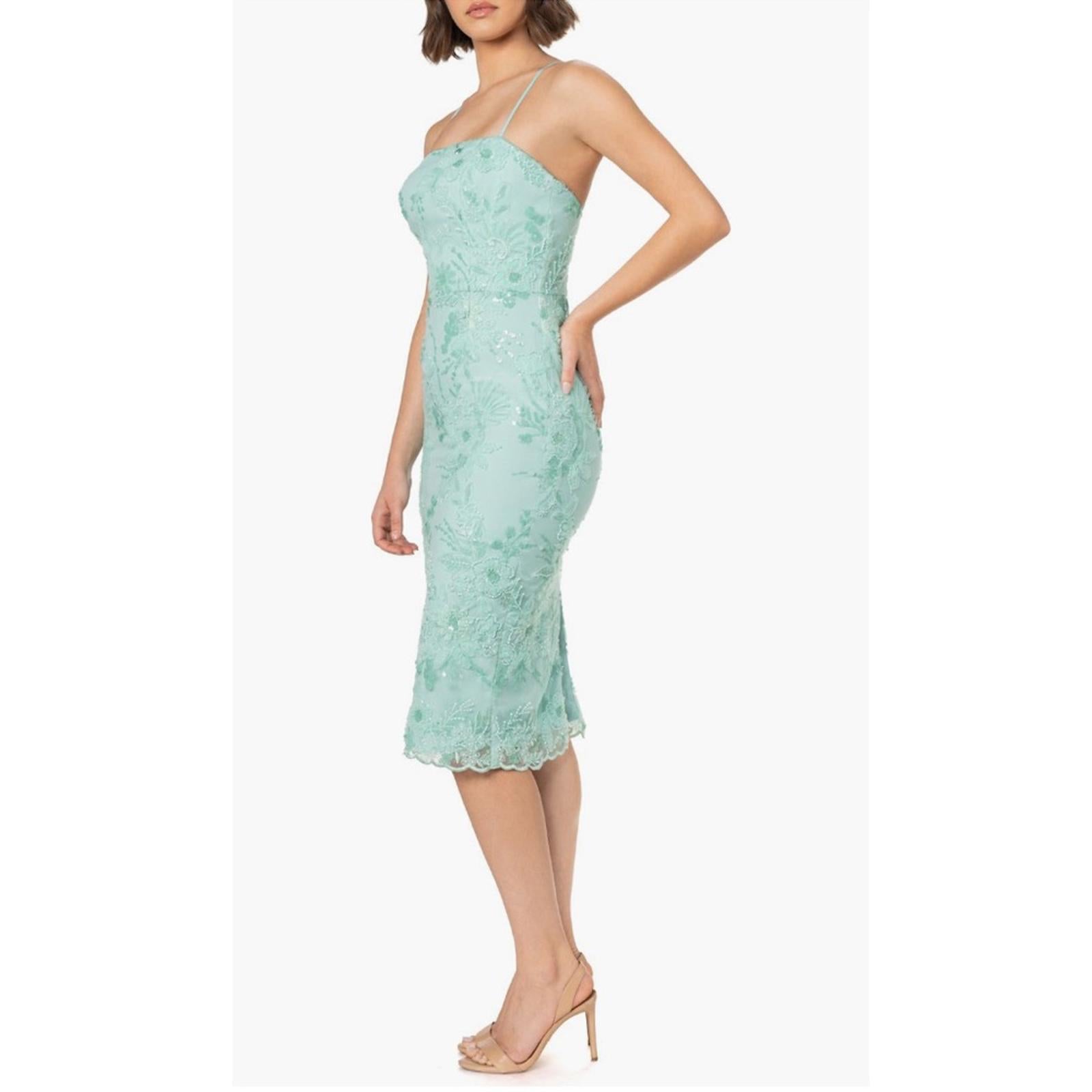 Dress the Population Josselyn Sequin Floral Body-con Dress, Mint Size M NWT $328