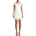 Milly Chloe 3-D Lace Dress in White, Size 2 New w/Tag Retail $395