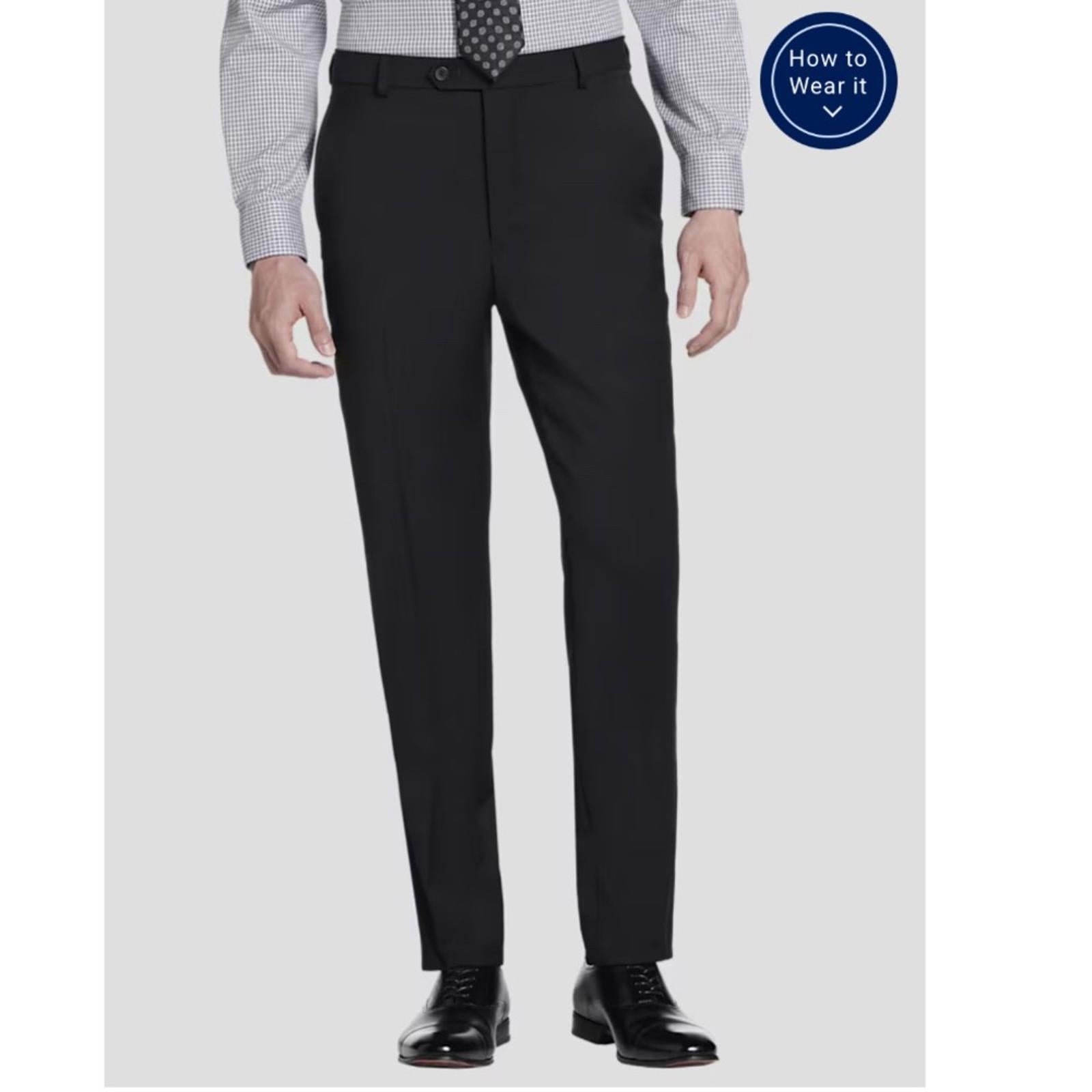 Awearness Kenneth Cole Modern Fit Suit Separates Pants Black, Size 36 NEW w/Tag