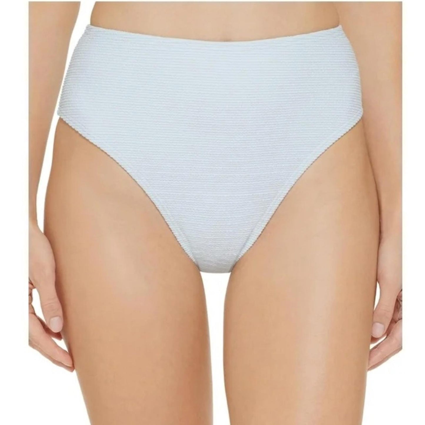 DKNY Ribbed High-Waist Swim Bottom Separates, Blue Size XL NEW w/Tag