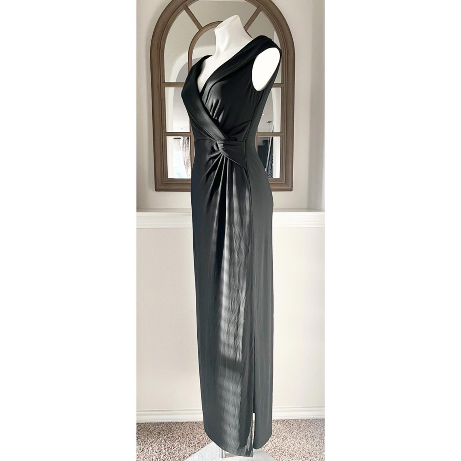 Lauren Ralph Lauren Jersey Off-the-Shoulder Side-Slit Column Gown, Size 6 NEW