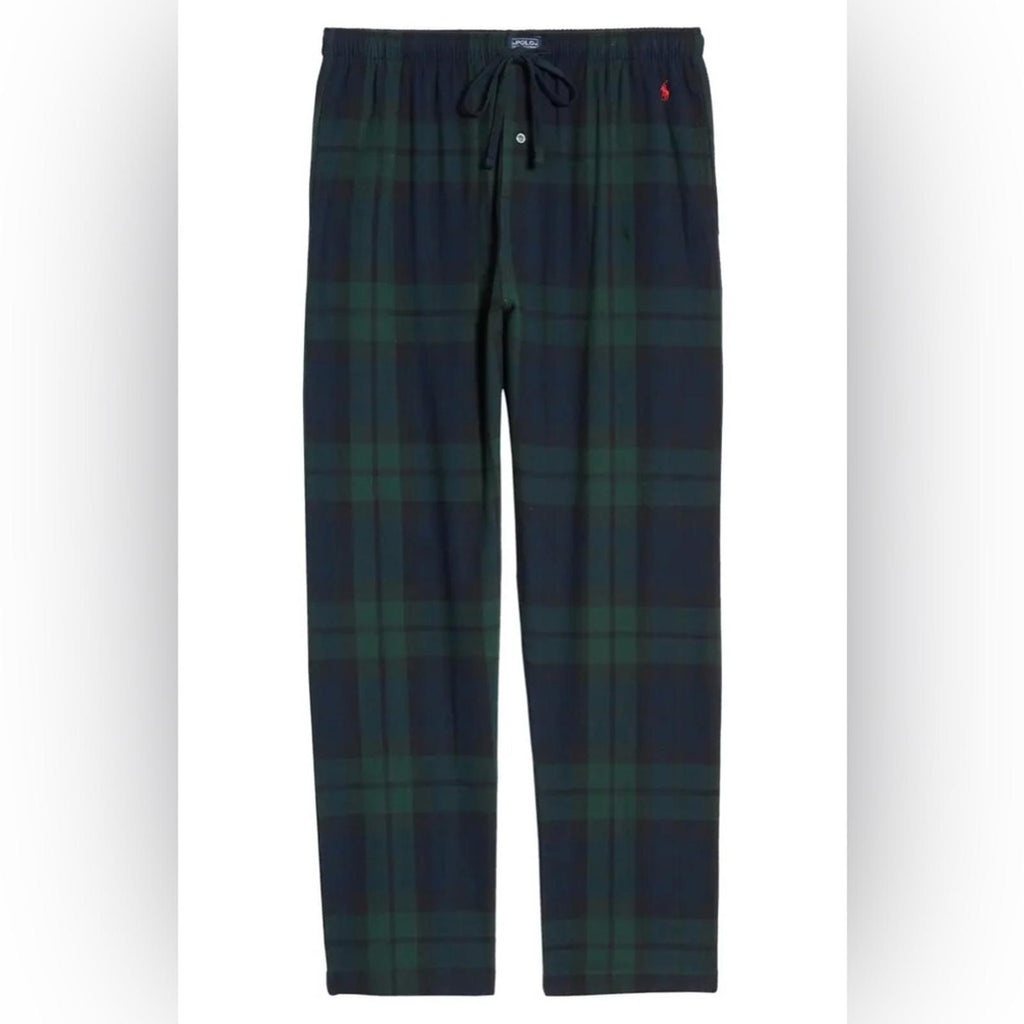 Polo Ralph Lauren Lounge Pants Flannel Sleepwear in Blue Green, Size S New w/Tag