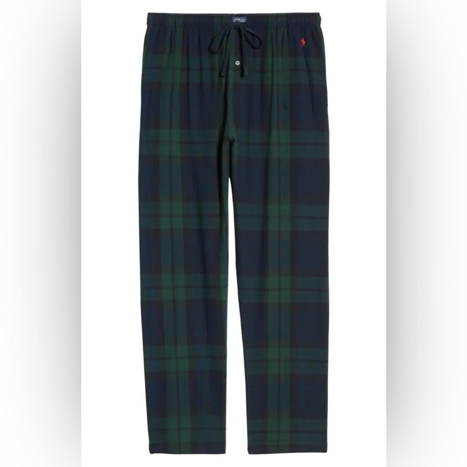 Polo Ralph Lauren Lounge Pants Flannel Sleepwear in Blue Green, Size S New w/Tag
