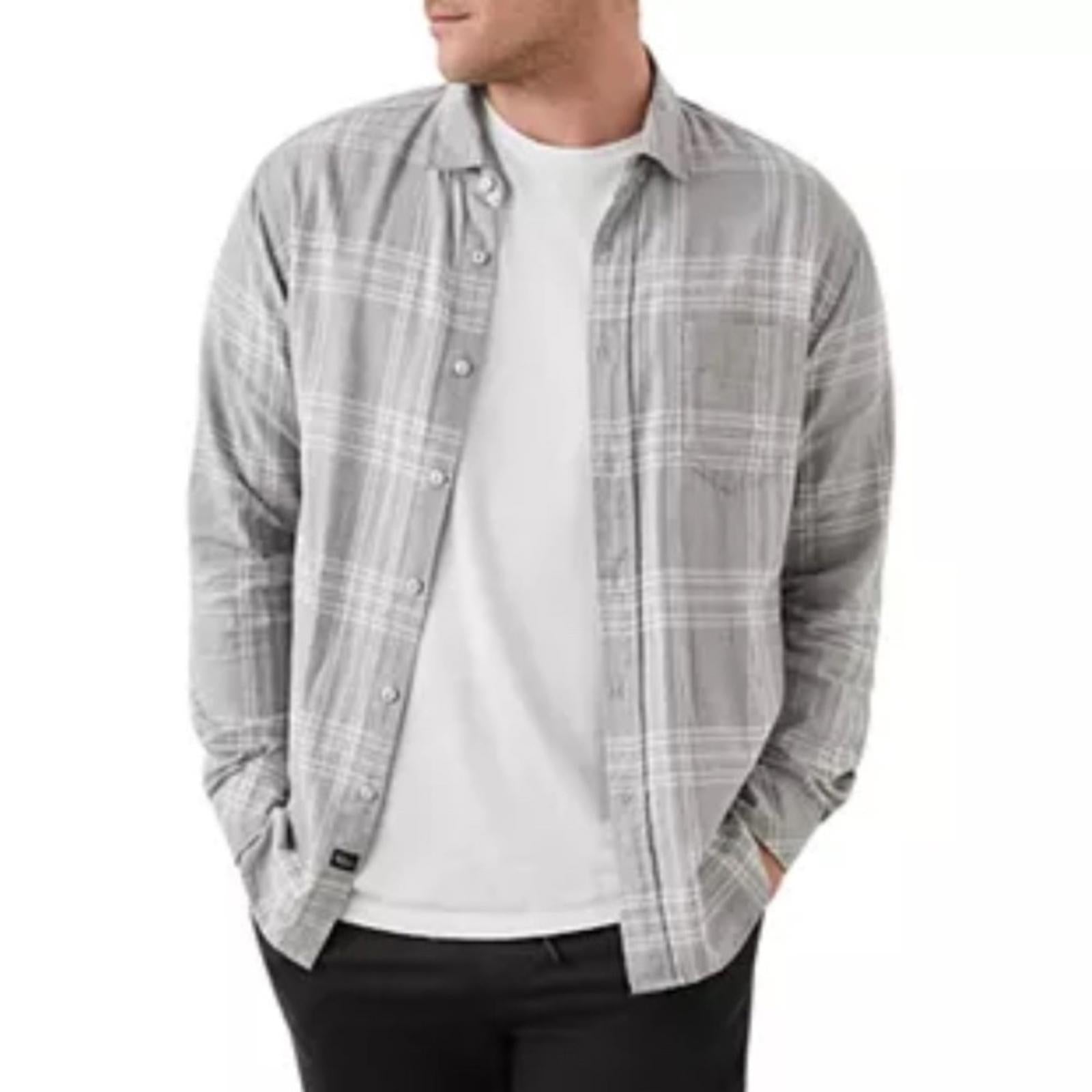 Rails Wyatt Relaxed Fit Shirt in Castle Grey Heather, Size L NEW w/Tag $148