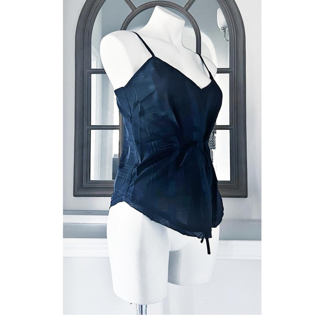 Rachel Roy Jasmin Plaid Tie Camisole Top in True Navy, Size S, New w/Tag