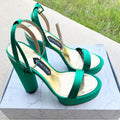 Jessica Rich Green Platform Sandals Size EU 38, New in Box with Dustbag