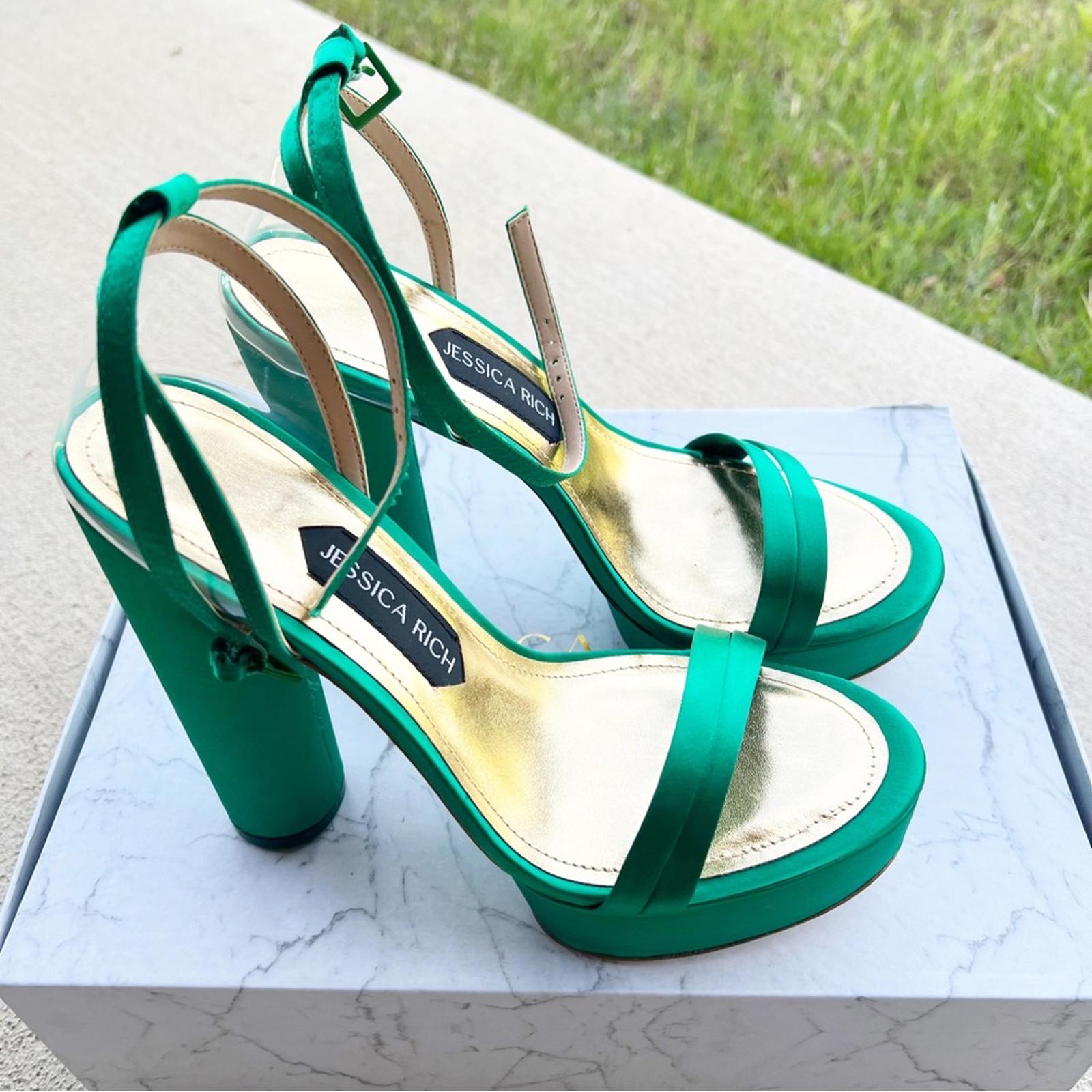 Jessica Rich Green Platform Sandals Size EU 38, New in Box with Dustbag